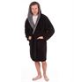 MICHAEL PAUL MEN'S HOODED SNUGGLE DRESSING GOWN BLACK