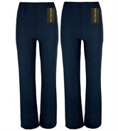 MICHAEL PAUL LADIES PACK OF 2 FINELY RIBBED BOOTLEG STRETCH NAVY TROUSERS 