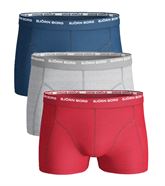  BJORN BORG MENS 3 PACK BOXERS / TRUNKS  Navy/Red/Grey