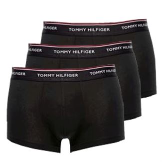 TOMMY HILFIGER 3 PACK COTTON/ELASTANE BOXER TRUNKS  Black