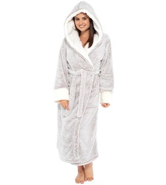 KATE MORGAN Ladies Snuggle Dressing Gown Beige