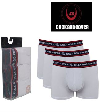 3 MENS DUCK AND COVER BOXERSHORTS / TRUNKS WHITE