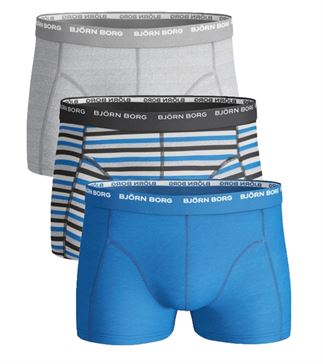  BJORN BORG MENS 3 PACK BOXERS / TRUNKS  Black stripe